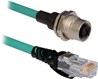 4-контактный M12 D-Code Сосуд для RJ45 патч-корды